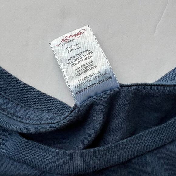 Ed Hardy Christian Audigier Skull Cobra Foil AOP T Shirt Y2K Streetwear Hype L - Picture 10 of 12